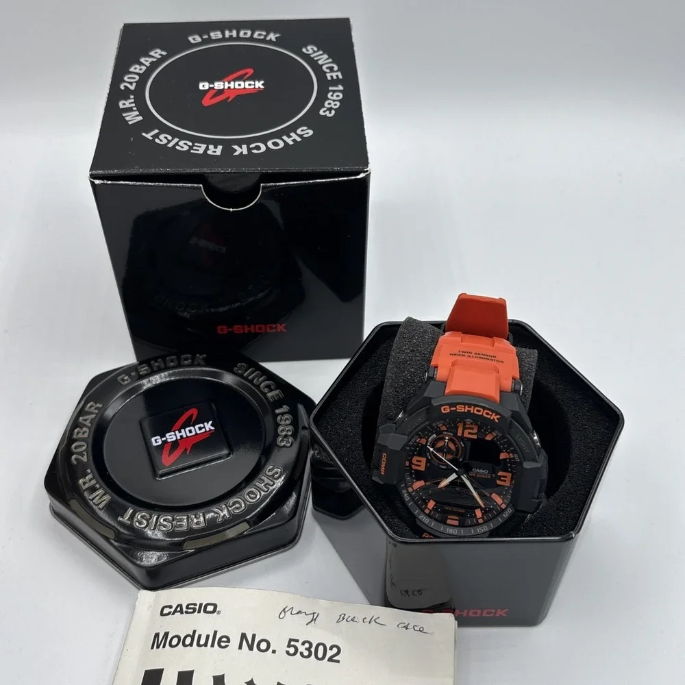 CASIO‎ GA-1000-4A G-SHOCK SKY COCKPIT Quartz Orange Black
